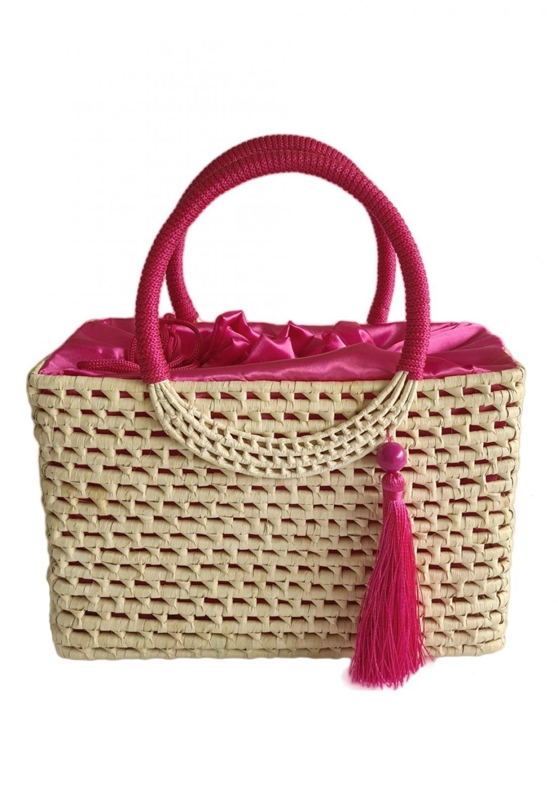 pink wicker bolsa