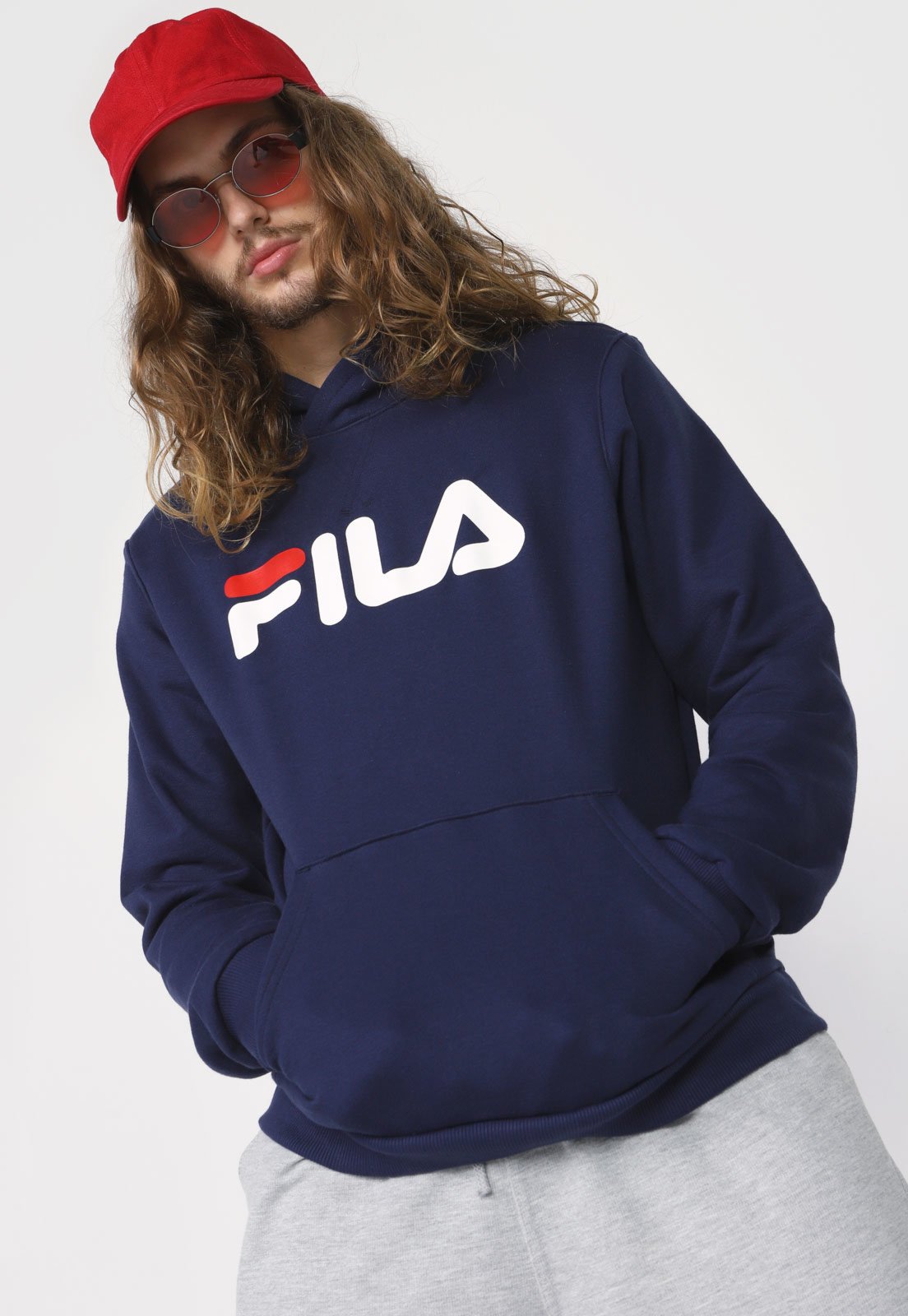 fluffy fila moletom com capuz