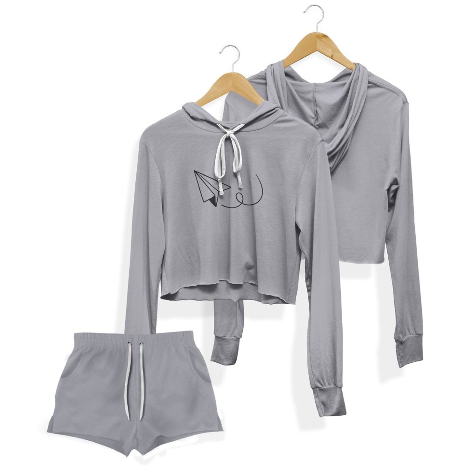 zip up moletom com capuz and shorts set