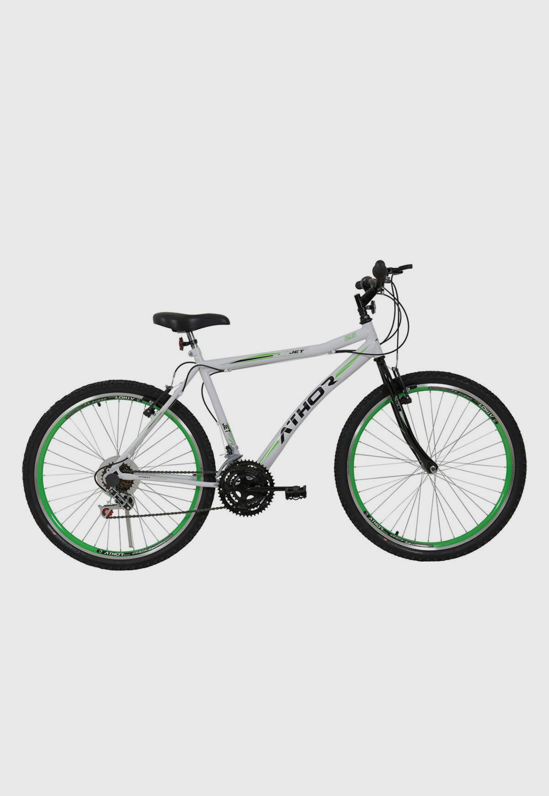 Bicicleta Aro 26 18M Jet Branco e Verde Athor Bikes