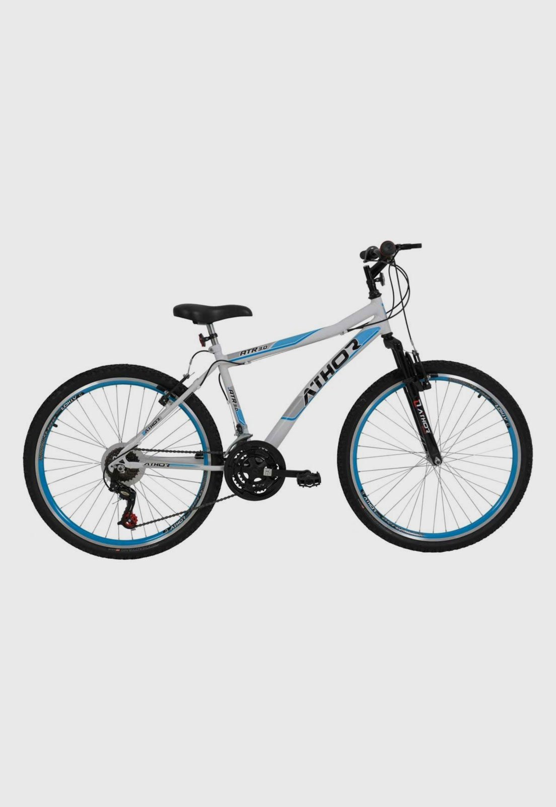 Bicicleta Top Aro 26 18/M Atr 3.0 34.7Mm Branca E Azul Athor Bike