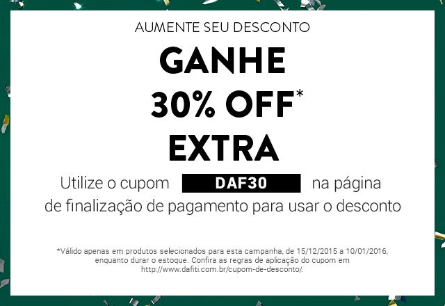 Ganhe 30% de desconto em roupas multi marcas! Utilize o cupom