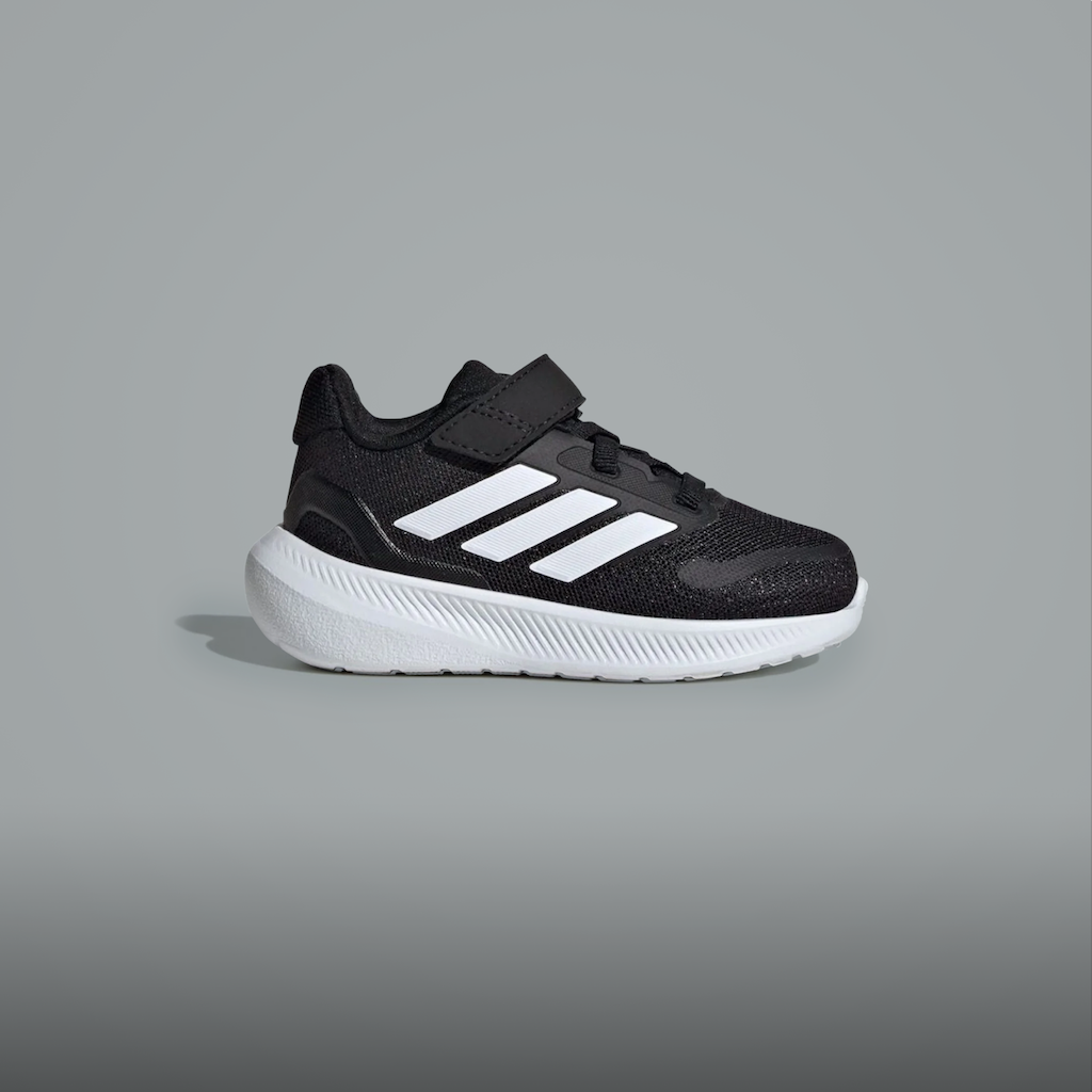 Tênis infantil Adidas preto com listras brancas